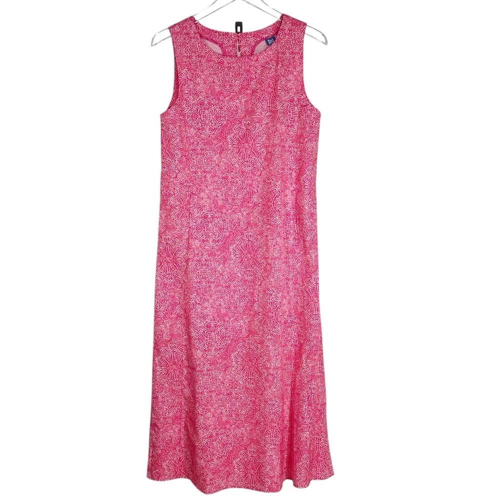 RIPSKIRT Hawaii Long Pink Floral High Neck Sleeveless Lightweight Dress Size XS